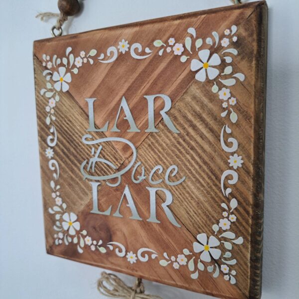 Placa Lar doce Lar com coração e Espirito Santo - Image 2